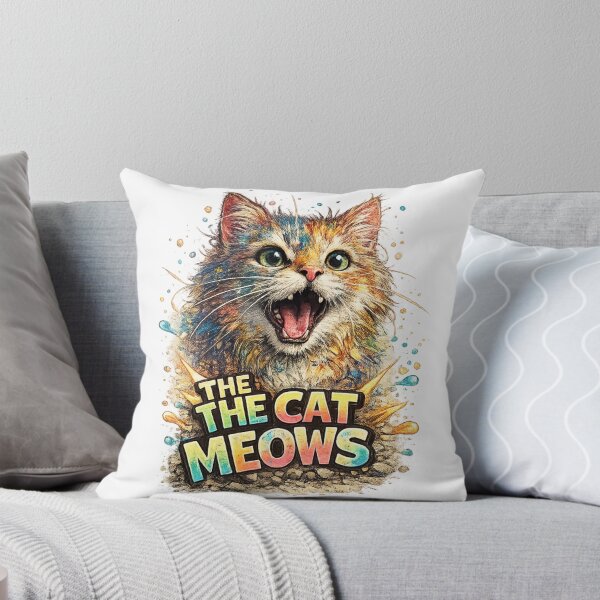 Item preview, The Cat Meows – Funny Colorful Cat designed and sold by CMA Design Studio.