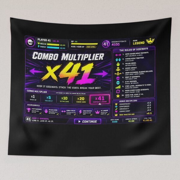 Item preview, 41 (forty-ooooone) SIDEWAYS SOCIETY COLLECTION - GAMING Combo Multiplier x41 designed and sold by WheelieGdArt.