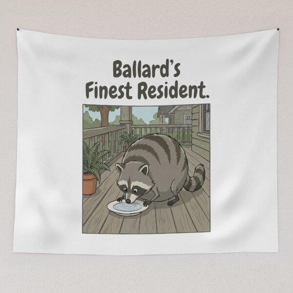 Item preview, Jimothy Raccoon - Ballard - Ballard's Finest Resident. designed and sold by cozygamerstore.
