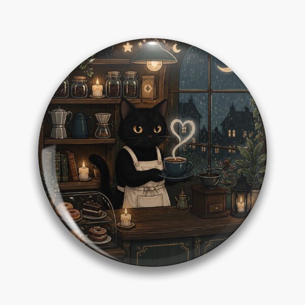 Item preview, The Midnight Café Cat designed and sold by woofstickers.