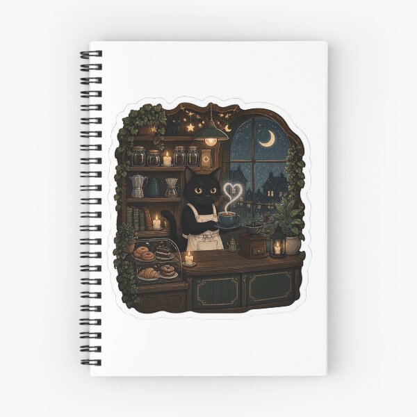 Item preview, The Midnight Café Cat designed and sold by woofstickers.