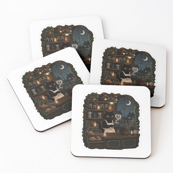 Item preview, The Midnight Café Cat designed and sold by woofstickers.