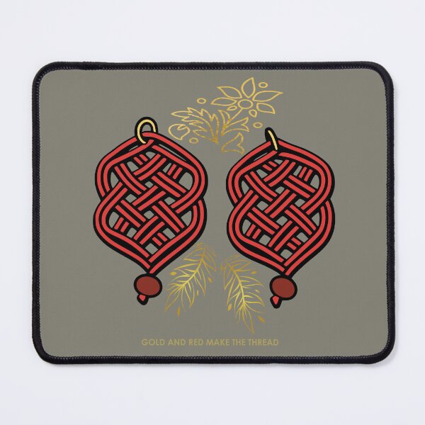 Item preview, Gold & Red Knotwork – Elegant Macrame Inspired Design – Sage GrayEdition designed and sold by Macramellennias.
