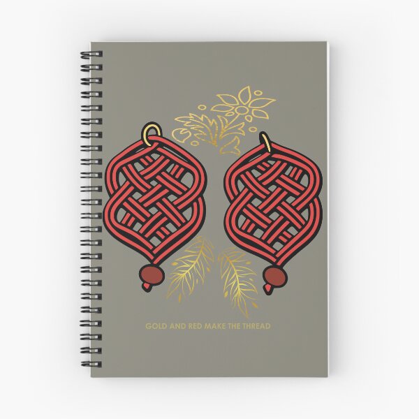 Item preview, Gold & Red Knotwork – Elegant Macrame Inspired Design – Sage GrayEdition designed and sold by Macramellennias.