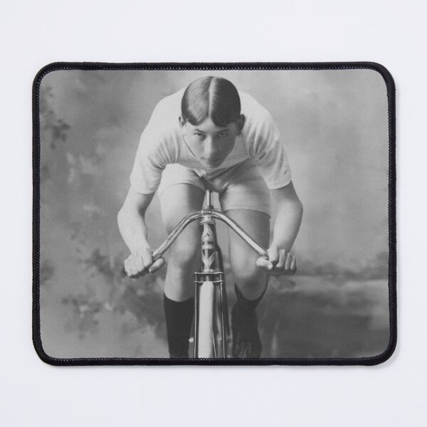 Item preview, The bicycle rider cycling vintage black and white 19th Century photograph designed and sold by Astrid Arkhangelsky.