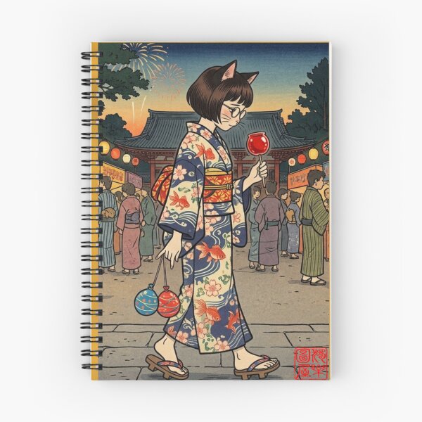 Item preview, Neko Girl at Summer Festival Ukiyo-e designed and sold by Komatoya.