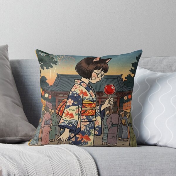 Item preview, Neko Girl at Summer Festival Ukiyo-e designed and sold by Komatoya.