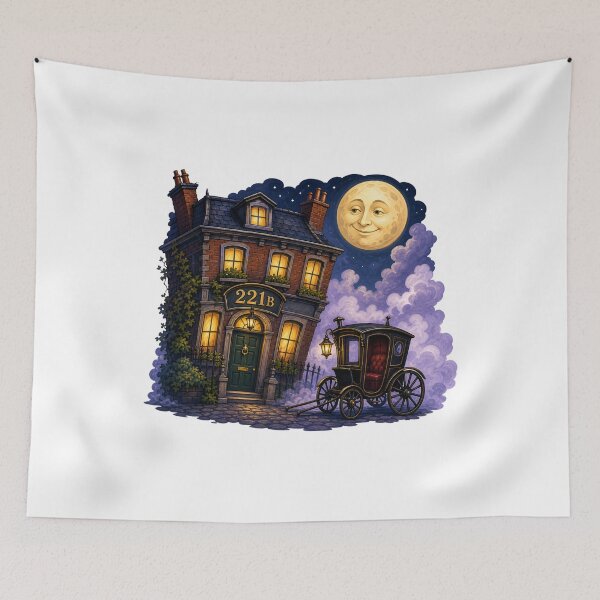 Item preview, Sherlock Holmes – Whimsical Moonlit 221B designed and sold by Fenay Designs.
