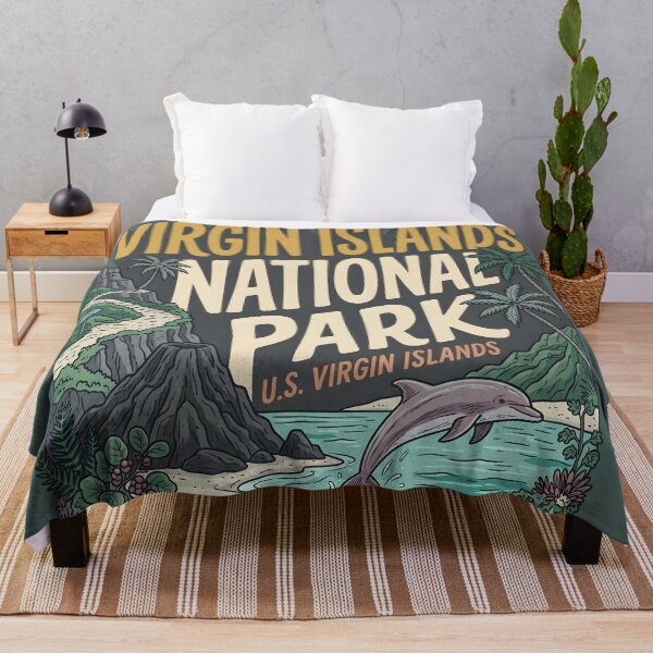 Item preview, Virgin Islands National Park Dolphin Tropical Rainforest Landscape designed and sold by HowToCanadian.