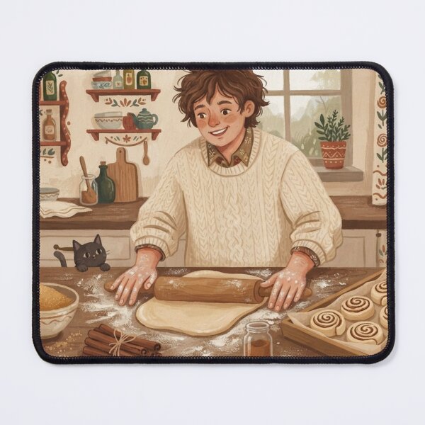 Item preview, Autumn Baking Ritual, Cozy Cinnamon Rolls Flat Art designed and sold by BlareBlare.