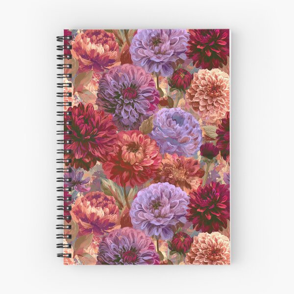 Item preview, Artistic Dahlias Print  - Birth Flower Pattern  - Retirement Gifts for Mom designed and sold by RoyalStarsPatts.