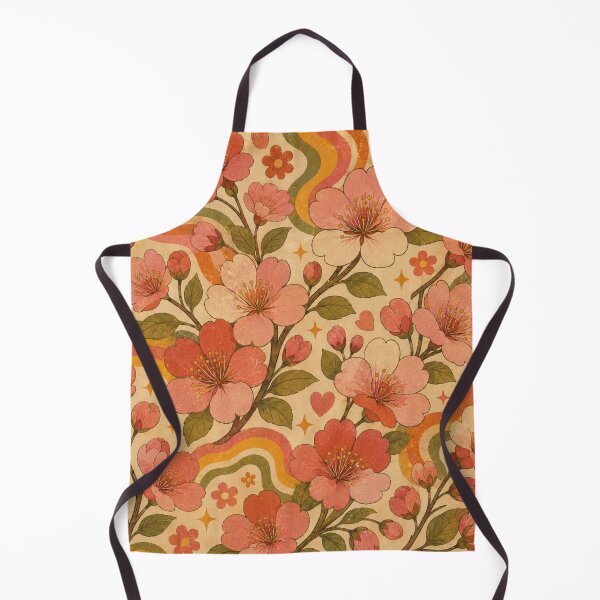 Item preview, Groovy Cherry Blossoms – Vintage 70s Floral Pattern designed and sold by MarekoraStudio.