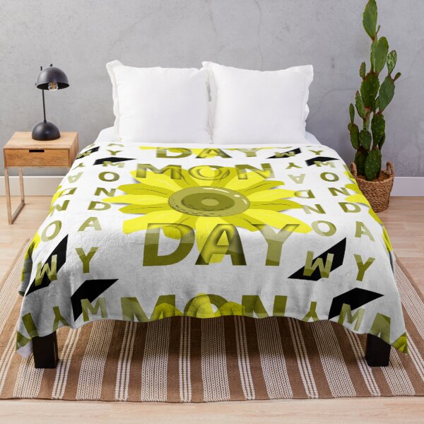 Item preview, A painting of yellow flowers with Monday lettering designed and sold by ONI-Mark.