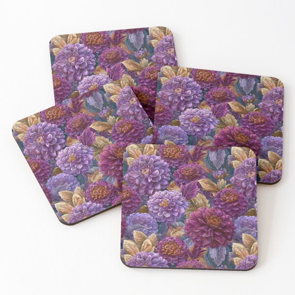 Item preview, Edgy Dahlias  - Retro Flower Floral  - Retirement Gifts for Wife designed and sold by RoyalStarsPatts.