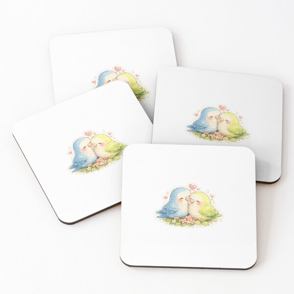 Item preview, Cute Lovebirds Couple Sticker | Romantic Kawaii Birds | Sweet Valentine Birds | Transparent PNG designed and sold by Ishratparween11.
