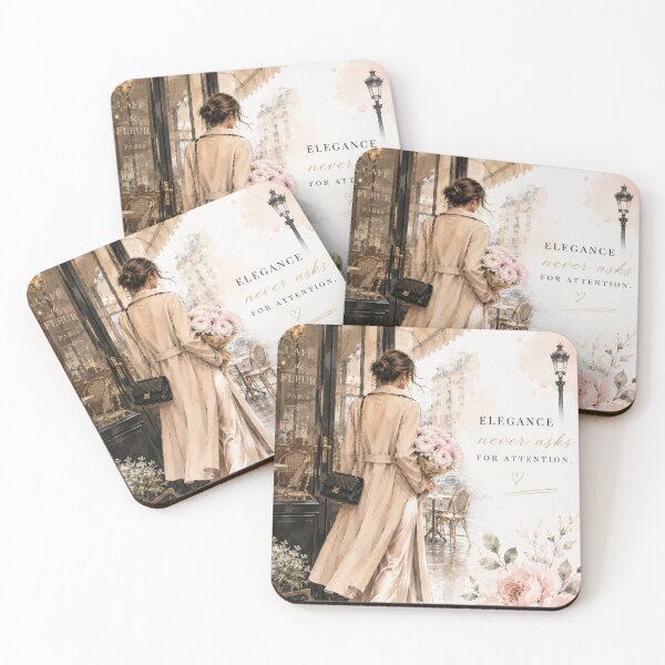 Item preview, ELEGANCE NEVER ASKS FOR ATTENTION – Parisian Chic Watercolor Fashion Illustration designed and sold by Nathalia Montoro.
