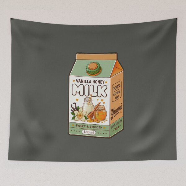 Item preview, Kawaii Vanilla Honey Milk Carton | Cute White & Honey Drink Aesthetic designed and sold by Aimetoi.