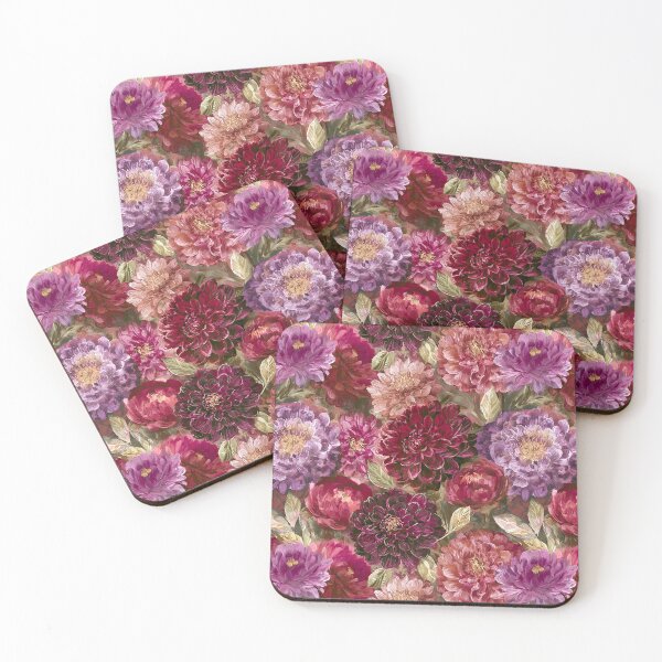 Item preview, Edgy Dahlias Print  - Retro Flower Floral  - Secret Santa Gifts designed and sold by RoyalStarsPatts.
