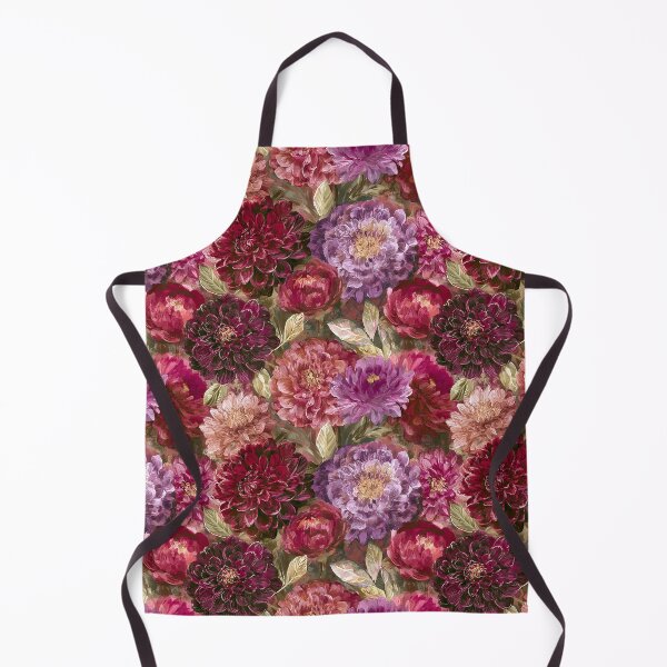 Item preview, Edgy Dahlias Print - Retro Flower Floral - Secret Santa Gifts designed and sold by RoyalStarsPatts.