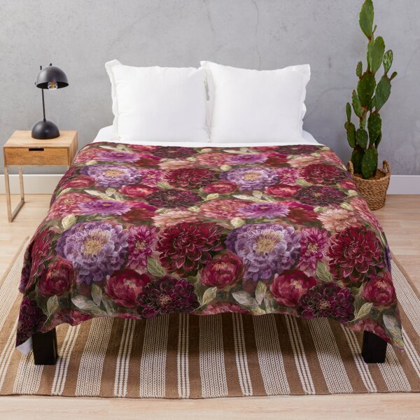 Item preview, Edgy Dahlias Print - Retro Flower Floral - Secret Santa Gifts designed and sold by RoyalStarsPatts.