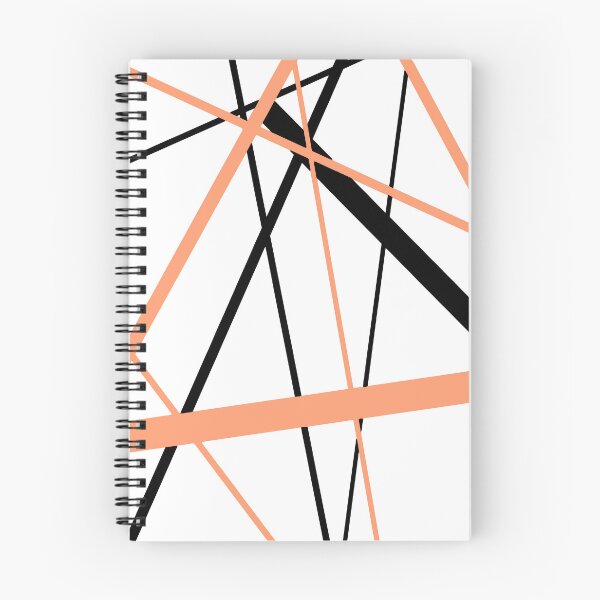 Item preview, Cool Peach-Orange Diagonal Lines Black Accents designed and sold by taiche.