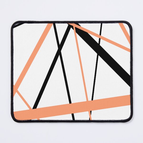 Item preview, Cool Peach-Orange Diagonal Lines Black Accents designed and sold by taiche.