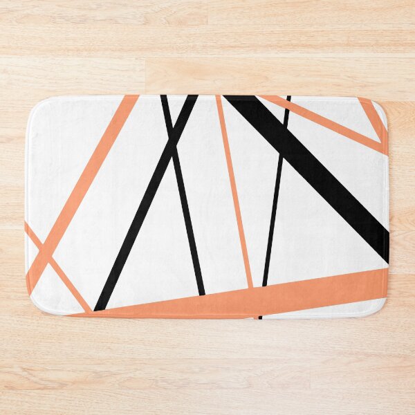Item preview, Cool Peach-Orange Diagonal Lines Black Accents designed and sold by taiche.