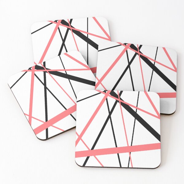 Item preview, Cool Coral-Pink Diagonal Lines Black Accents designed and sold by taiche.