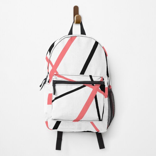 Item preview, Cool Coral-Pink Diagonal Lines Black Accents designed and sold by taiche.