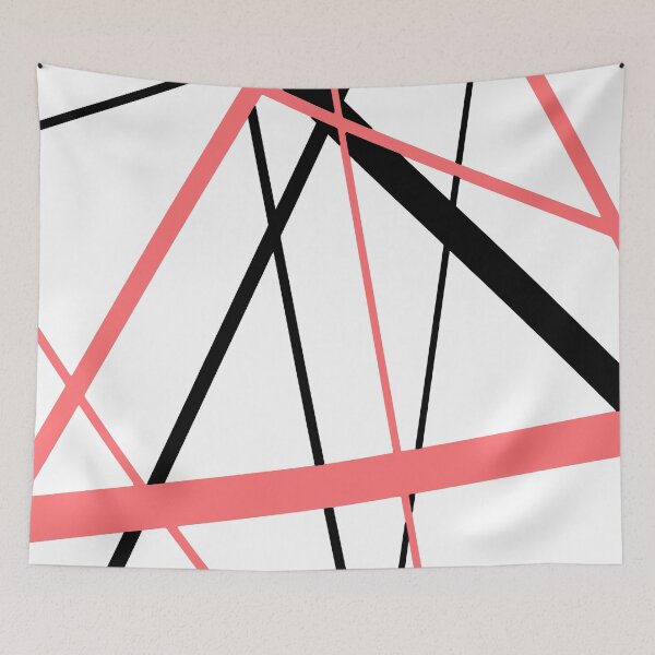 Item preview, Cool Coral-Pink Diagonal Lines Black Accents designed and sold by taiche.
