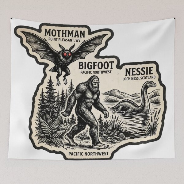 Item preview, Cryptidcore Mothman Bigfoot Believe Vintage Field Guide designed and sold by StickyGuys.