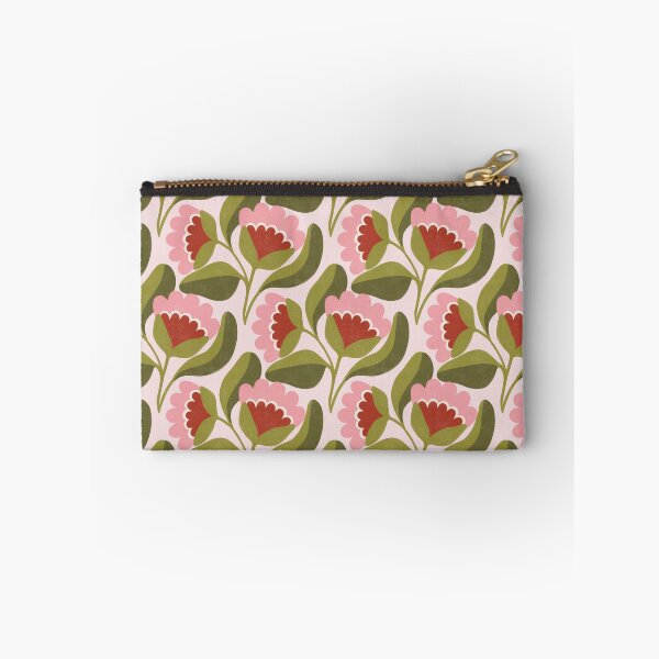 Item preview, Flowing Folk Floral Pattern in Pastel Pink & Olive Green designed and sold by Illustrated by Nat.