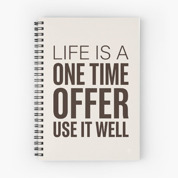 Item preview, "Life is a one-time offer" – Motivational typography poster in elegant copper & dark blue designed and sold by Artdavesalzburg.