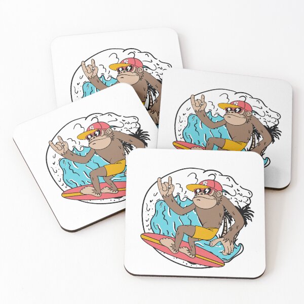 Item preview, Cool Surfing Monkey Cartoon Sticker | Funny Summer Beach Design designed and sold by Rogue Heart Collective™.