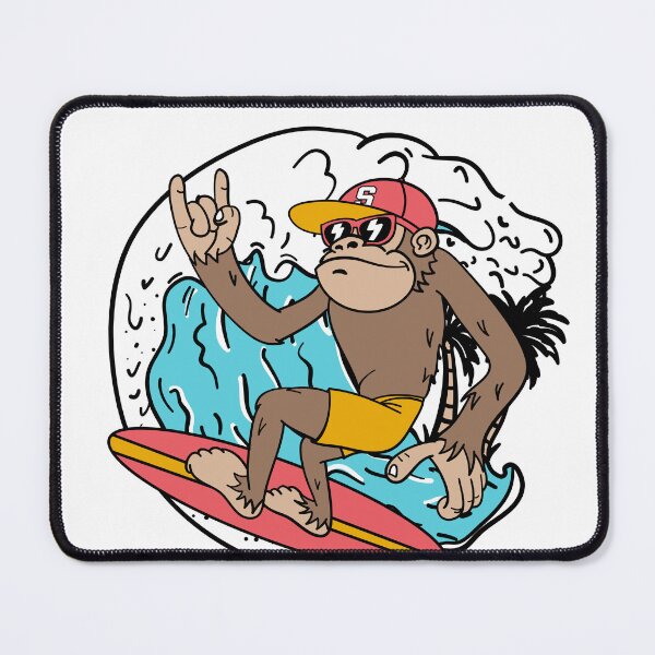 Item preview, Cool Surfing Monkey Cartoon Sticker | Funny Summer Beach Design designed and sold by Rogue Heart Collective™.