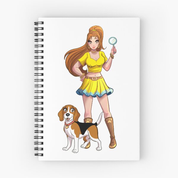Item preview, Cartoon Detective Girl with Cute Beagle Sidekick designed and sold by TeamLouOfficial.