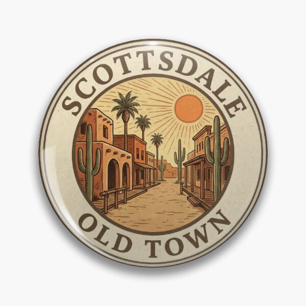Item preview, Scottsdale Arizona Old Town Vintage Desert Badge designed and sold by CKaracaCrafted.