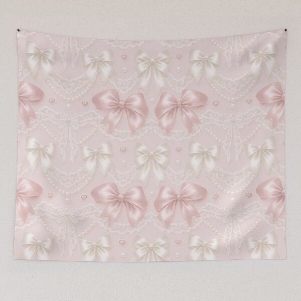 Item preview, Coquette Ribbon Bow Pearl Soft Romantic Repeat designed and sold by StickyGuys.