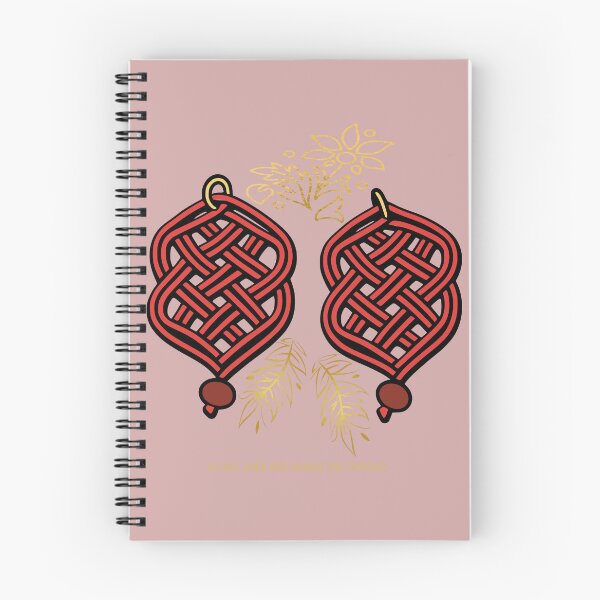 Item preview, Gold & Red Knotwork – Elegant Macrame Inspired Design – Dusty Rose Edition designed and sold by Macramellennias.
