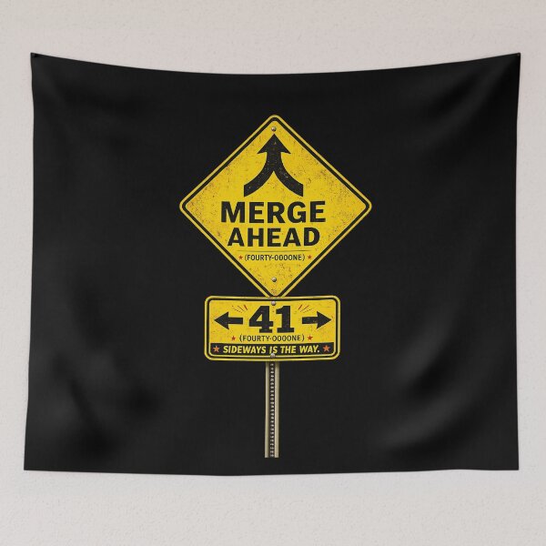 Item preview, 41 (forty-ooooone) SIDEWAYS SOCIETY COLLECTIDJ COLLECTION - ROAD SIGN - MERGE AHEAD ← 41 → designed and sold by WheelieGdArt.