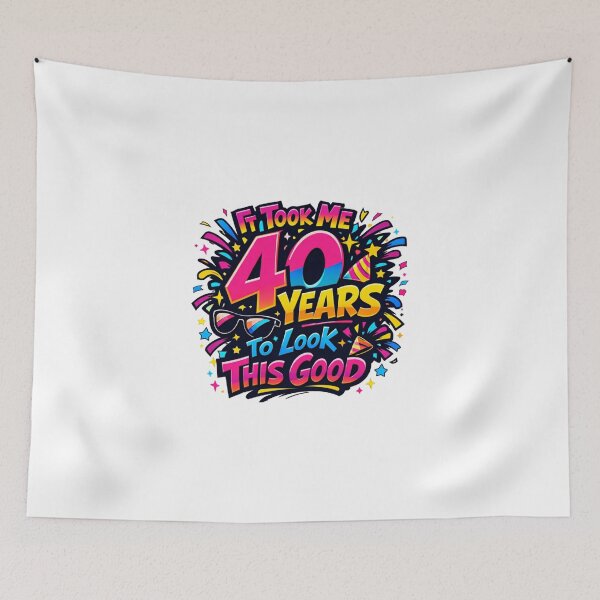 Item preview, It Took Me 40 Years to Look This Good | Funny 30th Birthday Typography T-Shirt designed and sold by rushaib.