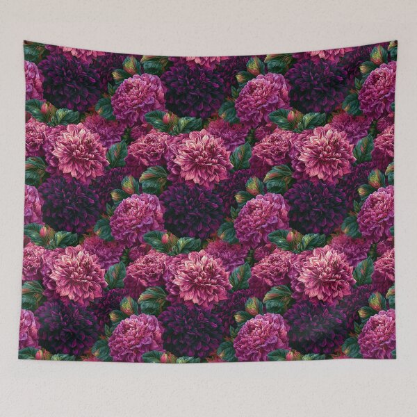 Item preview, Whimsical Dahlias Print - Hawaiian Flower Pattern  - Unique Gifts For Women designed and sold by RoyalStarsPatts.