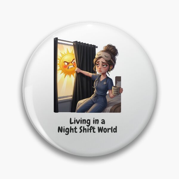 Item preview, Living in a Night Shift World - Cute Exhausted Nurse Ava designed and sold by Nurse Craft Studio.
