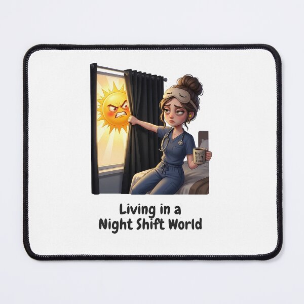 Item preview, Living in a Night Shift World - Cute Exhausted Nurse Ava designed and sold by Nurse Craft Studio.