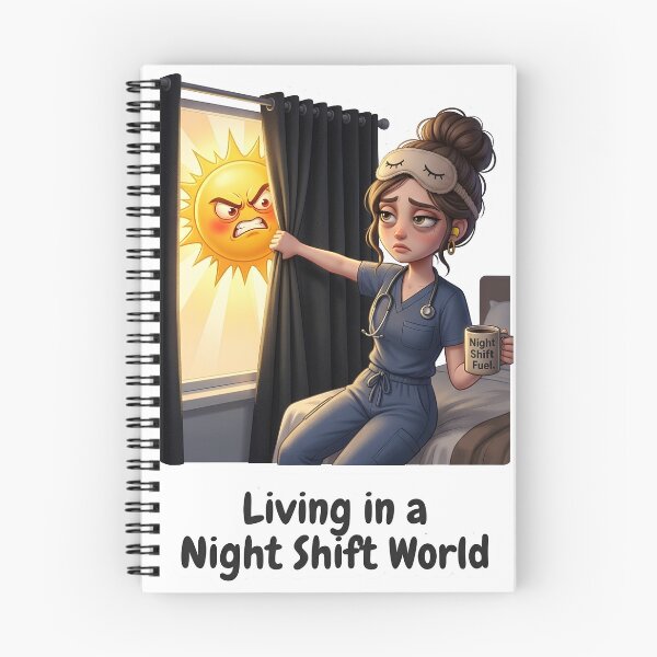 Item preview, Living in a Night Shift World - Cute Exhausted Nurse Ava designed and sold by Nurse Craft Studio.