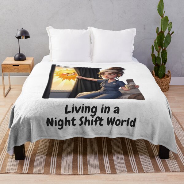 Item preview, Living in a Night Shift World - Cute Exhausted Nurse Ava designed and sold by Nurse Craft Studio.