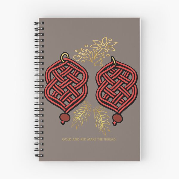 Item preview, Gold & Red Knotwork – Elegant Macrame Inspired Design – Deep TaupeEdition designed and sold by Macramellennias.