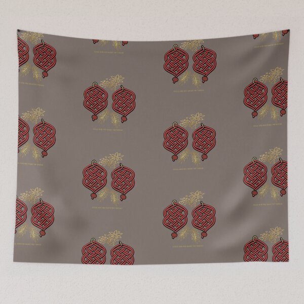 Item preview, Gold & Red Knotwork – Elegant Macrame Inspired Design –  Deep  TaupeEdition designed and sold by Macramellennias.