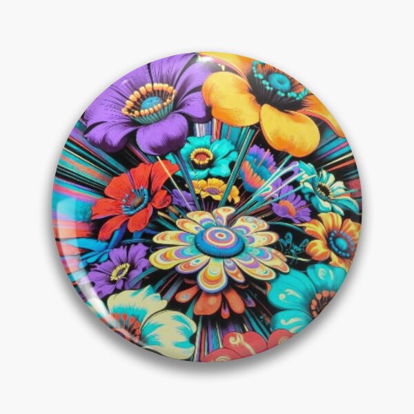 Item preview, Psychedelic Flower Pop Burst - Neon Abstract Botanical Art designed and sold by Nexus Space.