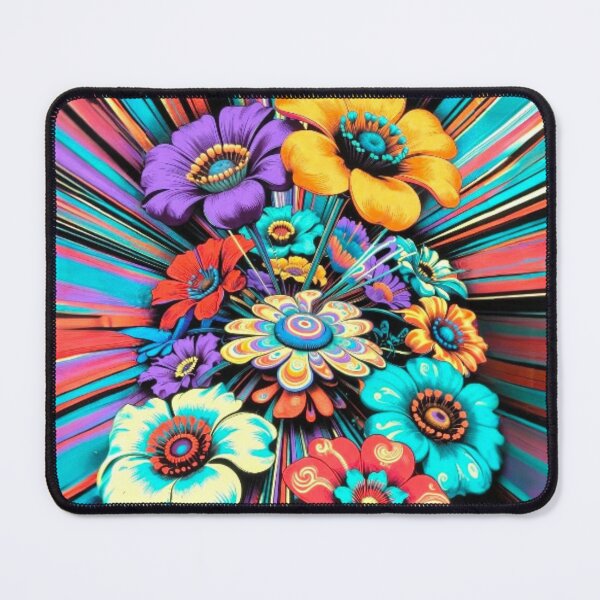 Item preview, Psychedelic Flower Pop Burst - Neon Abstract Botanical Art designed and sold by Nexus Space.